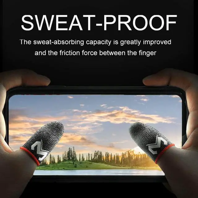 Alt view image 6 of 7 - 8 Pack Finger Sleeves for Mobile Gaming, Silver Fiber Thumb Sleeves Protector Phone Gaming, Smooth Operation & Highly Touch-Responsive, Anti-Sweat
