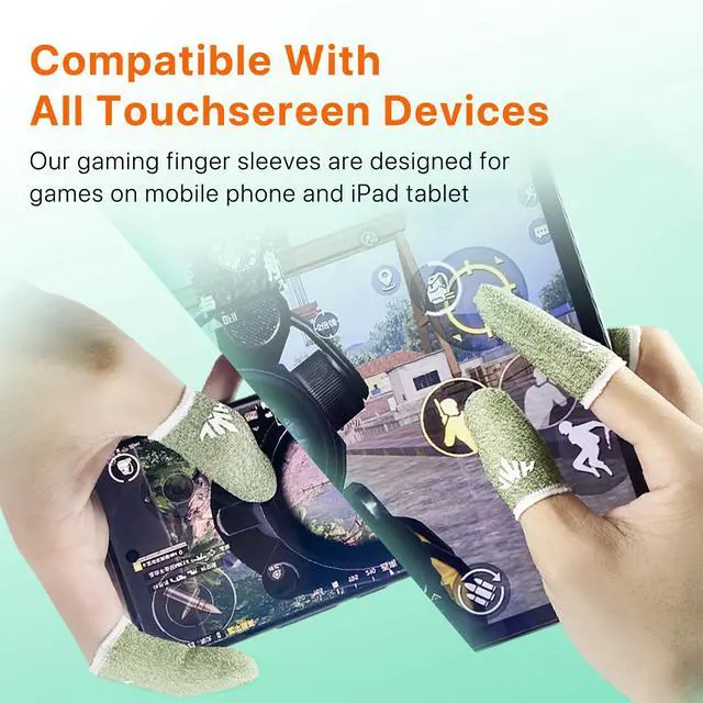 Alt view image 7 of 7 - 10 Pack Silver Fiber Dedales Gamer Profesionales Anti Slip Sweat Proof Gaming Finger Thumb Sleeves Cots Breathable Mobile Phone Gamer Gloves Guantes para Durable Covers for Pubg