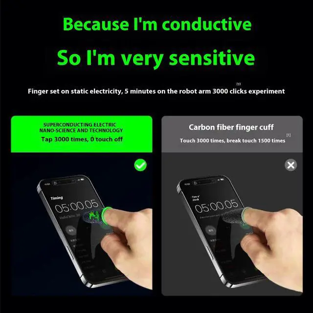 Alt view image 3 of 7 - 6PCS Gaming Finger Sleeves Breathable Sensitive Thumb Finger Gloves Snake Shaped Gaming Finger Gloves Sleeves (Green)