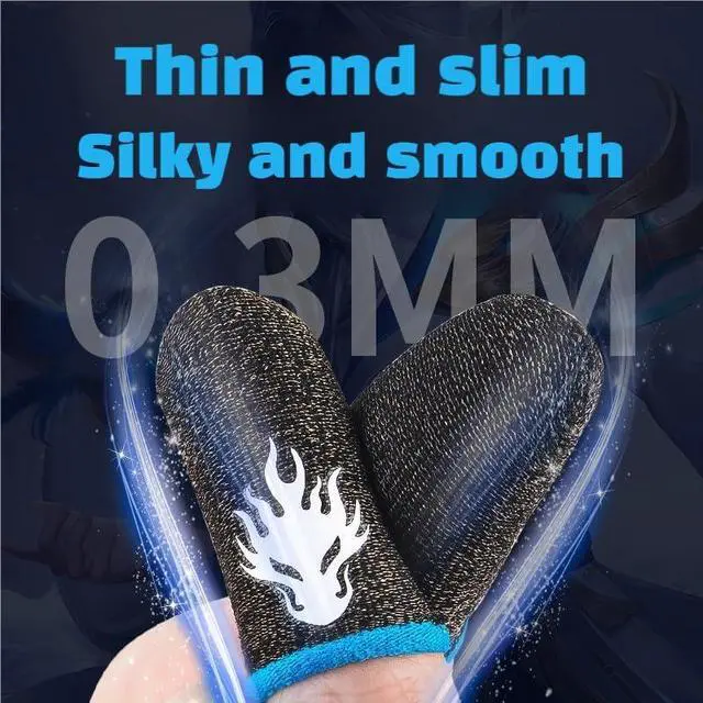 Alt view image 4 of 7 - 8 Pcs Gaming Finger Sleeves (4 Red + 4 Blue) - Anti-Sweat & Non-Slip Grip for Mobile Gaming - Enhanced Touchscreen Control for Call of Duty: Mobile, Fortnite & Genshin Impact