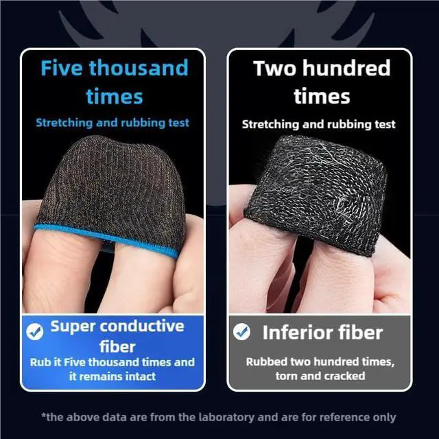 Alt view image 6 of 7 - 8 Pcs Gaming Finger Sleeves (4 Red + 4 Blue) - Anti-Sweat & Non-Slip Grip for Mobile Gaming - Enhanced Touchscreen Control for Call of Duty: Mobile, Fortnite & Genshin Impact