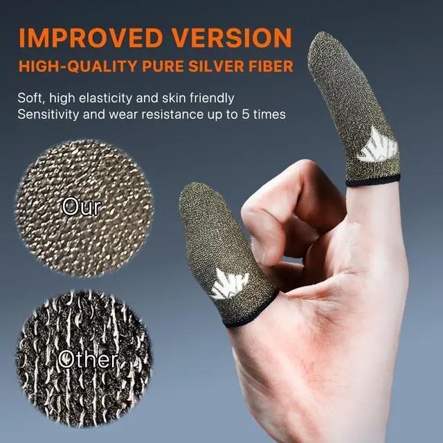 Alt view image 5 of 7 - 20 Pack Dedales Gamer Profesionales Anti Slip Silver Fiber Gaming Finger Sleeve Covers Sweat Proof Mobile Phone Gamer Glove Guantes para Durable Thumb Cots for Pubg Gaming Accessories