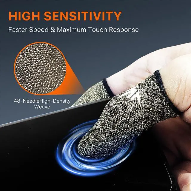 Alt view image 3 of 7 - 20 Pack Dedales Gamer Profesionales Anti Slip Silver Fiber Gaming Finger Sleeve Covers Sweat Proof Mobile Phone Gamer Glove Guantes para Durable Thumb Cots for Pubg Gaming Accessories