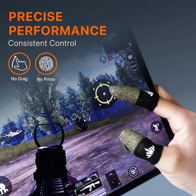 Alt view image 2 of 7 - 20 Pack Pure Silver Gaming Finger Sleeves Anti Slip Sweat Proof Covers Mobile Phone Gaming Gloves 0.15mm Dedales Gamer Profesionales Sensitive Touch Durable Gaming Thumb Sleeve for Pubg