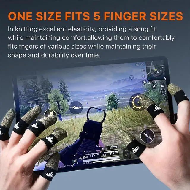 Alt view image 7 of 7 - 12 Pack Mobile Phone Gaming Accessories Thumb Finger Sleeves Storage Box 0.15 Ultra Thin Pure Silver Fiber Silky Sensitive Tip Covers Guantes para Dedales Dedos Gamer Profesionales Pubg Glove