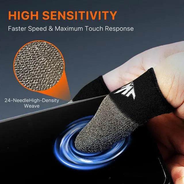 Alt view image 3 of 7 - 12 Pack Mobile Phone Gaming Accessories Thumb Finger Sleeves Storage Box 0.15 Ultra Thin Pure Silver Fiber Silky Sensitive Tip Covers Guantes para Dedales Dedos Gamer Profesionales Pubg Glove