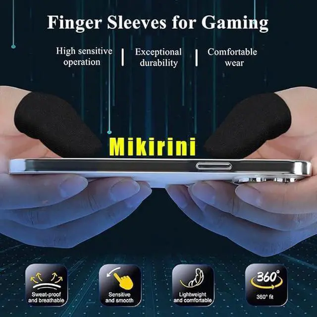 Alt view image 4 of 6 - 20 Pack Mobile Phone Gaming Finger Sleeves w/Organizer & Badge Keychain