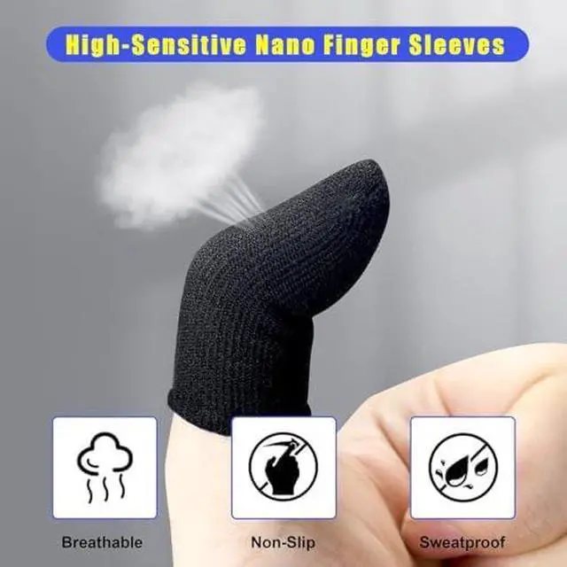 Alt view image 5 of 6 - 20 Pack Mobile Phone Gaming Finger Sleeves w/Organizer & Badge Keychain