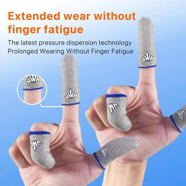 Alt view image 2 of 7 - 20 Pack Ultra Thin Silver Fiber Gaming Finger Sleeves White Thumb Sleeves Mobile Gaming Breathable Cots Gaming Finger Gloves for Pubg Fundas para Dedos Dedales Gamer Profesionales