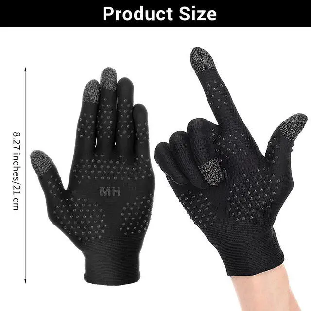 Alt view image 2 of 7 - Ultra-Thin Mobile Gaming Gloves Touchscreen Gaming Gloves Anti-Sweat Mobile Finger Sleeve Breathable with Thumb Finger Sleeves for High-Ranking Players Tablet Streamer Sweaty Hands