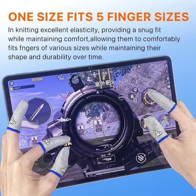 Alt view image 6 of 7 - 20 Pack Ultra Thin Silver Fiber Gaming Finger Sleeves White Thumb Sleeves Mobile Gaming Breathable Cots Gaming Finger Gloves for Pubg Fundas para Dedos Dedales Gamer Profesionales