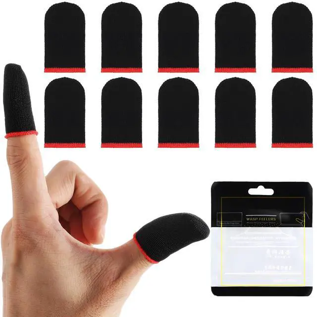 Main image of 10Pcs Mobile Phone Gaming Finger Sleeves, Breathable Finger Covers