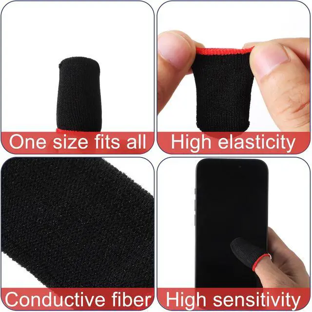Alt view image 3 of 7 - 10Pcs Mobile Phone Gaming Finger Sleeves, Breathable Finger Covers