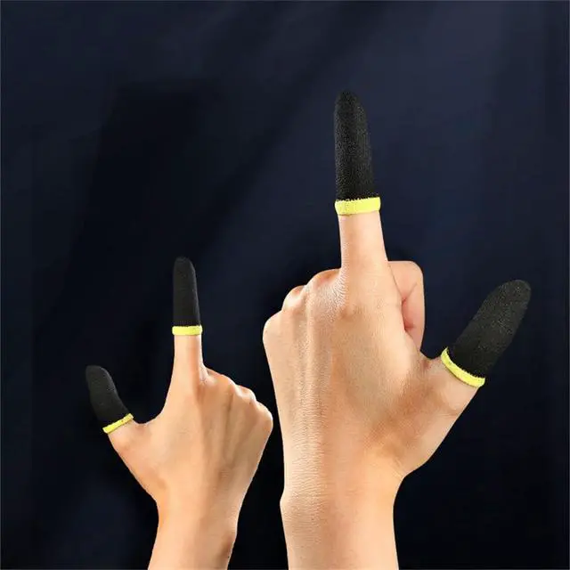 Alt view image 2 of 7 - Mobile Phone Gaming Finger Sleeves, Gamer Thumb Protector/Stabilizer/Compression Support Sleeve, Game Hand Controller Gloves/Cover/Wrap, Durable Fiber/Breathable/Sweatproof, 10 Pcs