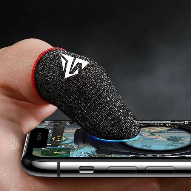 Alt view image 2 of 7 - 1Pair Gaming Finger Gloves Gaming Finger Sleeves Anti-Slip Sweatproof Ultra-Thin Touch Screen Gloves Fingertip Cover for Mobile Game Gaming Thumb