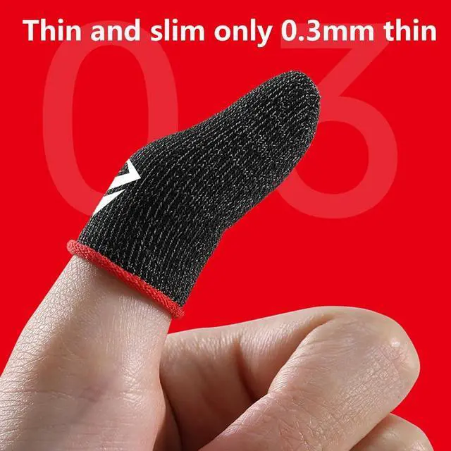 Alt view image 7 of 7 - 1Pair Gaming Finger Gloves Gaming Finger Sleeves Anti-Slip Sweatproof Ultra-Thin Touch Screen Gloves Fingertip Cover for Mobile Game Gaming Thumb