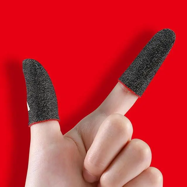 Alt view image 6 of 7 - 1Pair Gaming Finger Gloves Gaming Finger Sleeves Anti-Slip Sweatproof Ultra-Thin Touch Screen Gloves Fingertip Cover for Mobile Game Gaming Thumb