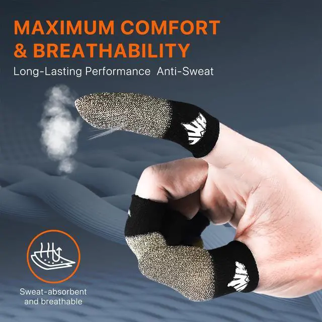 Alt view image 7 of 7 - 20 Pack Pure Silver Gaming Finger Sleeves Anti Slip Sweat Proof Covers Mobile Phone Gaming Gloves 0.15mm Dedales Gamer Profesionales Sensitive Touch Durable Gaming Thumb Sleeve for Pubg
