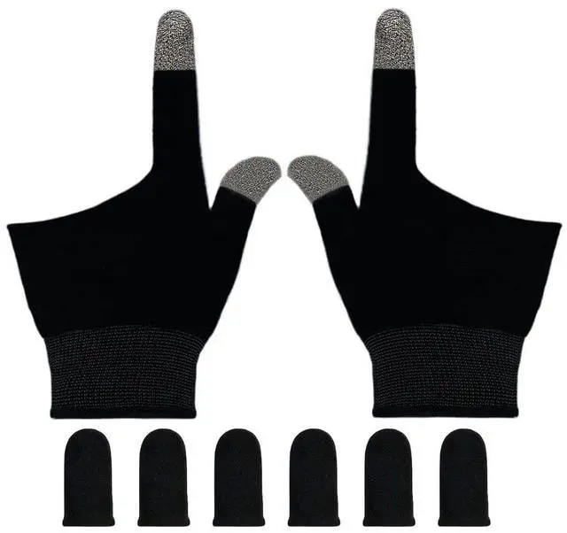Main image of Gaming Gloves for Sweaty Hands, Ultra-Thin Breathable Touchscreen Game Gloves with Thumb Finger Sleeves for iPad Tablet/Mobile Phone