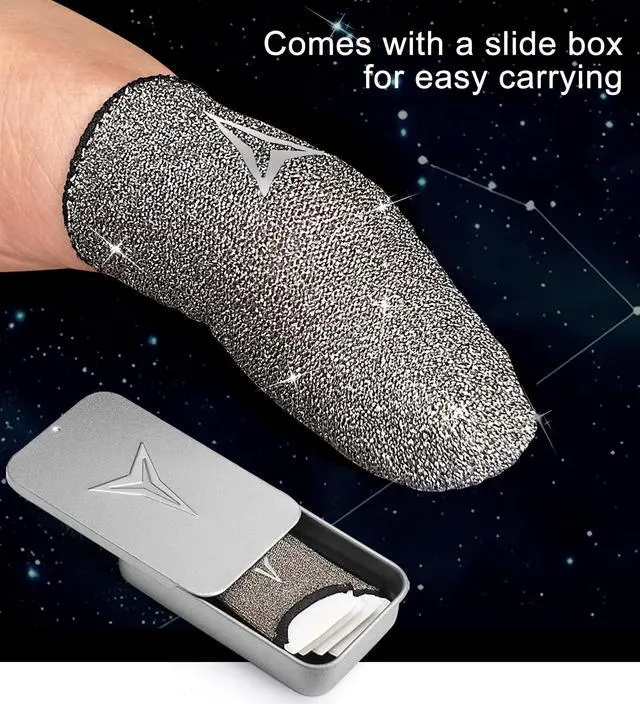 Alt view image 7 of 7 - Longer Size for 5 Fingers, No More Slipping,Professional Pure Silver Fiber Finger Sleeves for Mobile Gaming Maximum Touch Sensitivity, Anti-Sweat,6 Pack (M)