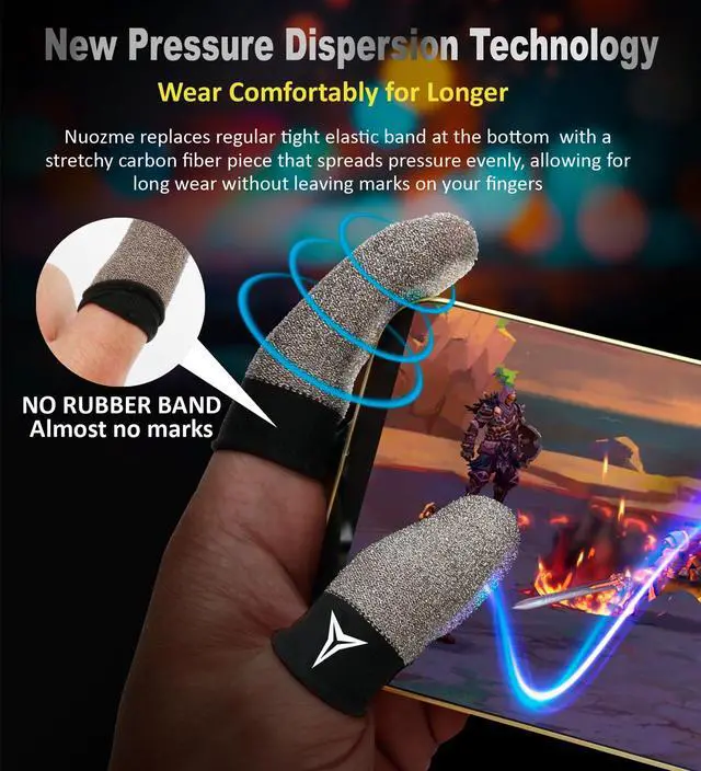 Alt view image 4 of 7 - Pure Silver Fiber Professional Finger Sleeves Gloves for Mobile Gaming