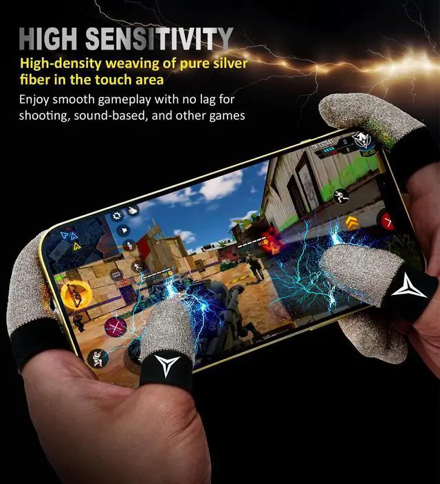 Alt view image 5 of 7 - Pure Silver Fiber Professional Finger Sleeves Gloves for Mobile Gaming