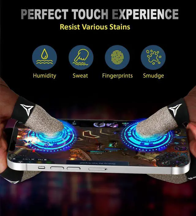 Alt view image 7 of 7 - Pure Silver Fiber Professional Finger Sleeves Gloves for Mobile Gaming