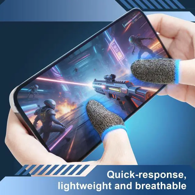 Alt view image 2 of 6 - 10 piece Gaming Finger Covers, Lightweight Gaming Finger Covers for e-Sports, Suitable for All Touchscreen Devices, Ultra-Thin Design with Fiber Material, Smooth Touch,Mobile accessor