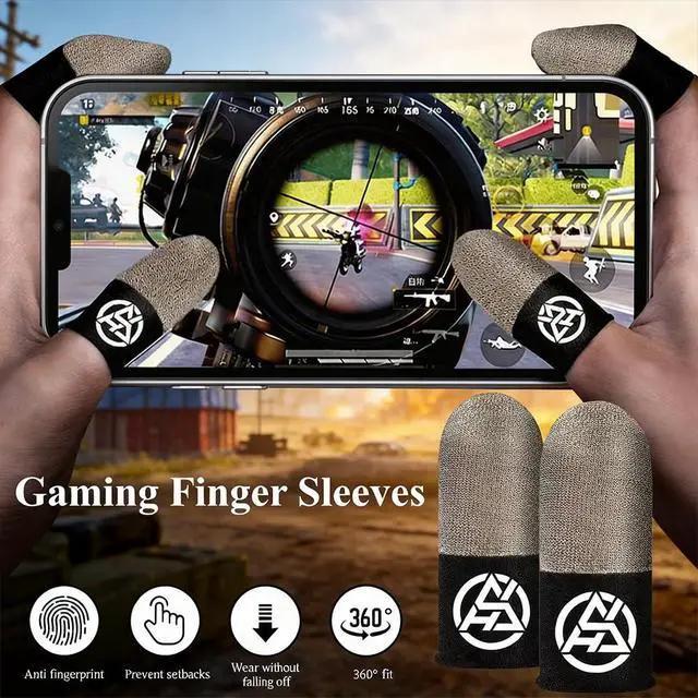 Alt view image 2 of 7 - 10-Pack Pro Gaming Finger Sleeves: 0.3mm Silver Fiber, Ultra-Thin, Anti-Sweat & Breathable Thumb Cover Gloves for PUBG/COD - Fits All Mobile Phone/iPad Tablet Touchscreen Devices