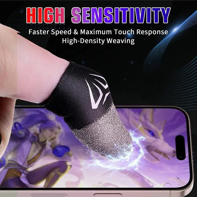 Alt view image 3 of 7 - 6 Pieces Gaming Finger Sleeves Gaming Thumb Sleeve