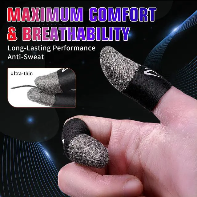 Alt view image 5 of 7 - 6 Pieces Gaming Finger Sleeves Gaming Thumb Sleeve