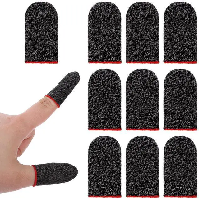 Main image of 10 Pieces Ultra-Thin Silver Fiber, 0.3mm Gaming Finger Sleeves, Smooth Operation, Breathable, Anti-Sweat, Anti-Slip Design, Thumb Sleeve for Mobile Games Fit Mobile Phone Tablet Devices