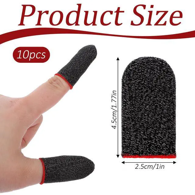 Alt view image 2 of 7 - 10 Pieces Ultra-Thin Silver Fiber, 0.3mm Gaming Finger Sleeves, Smooth Operation, Breathable, Anti-Sweat, Anti-Slip Design, Thumb Sleeve for Mobile Games Fit Mobile Phone Tablet Devices