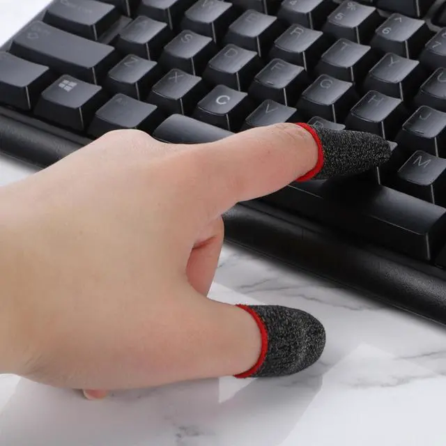 Alt view image 4 of 7 - 10 Pieces Ultra-Thin Silver Fiber, 0.3mm Gaming Finger Sleeves, Smooth Operation, Breathable, Anti-Sweat, Anti-Slip Design, Thumb Sleeve for Mobile Games Fit Mobile Phone Tablet Devices