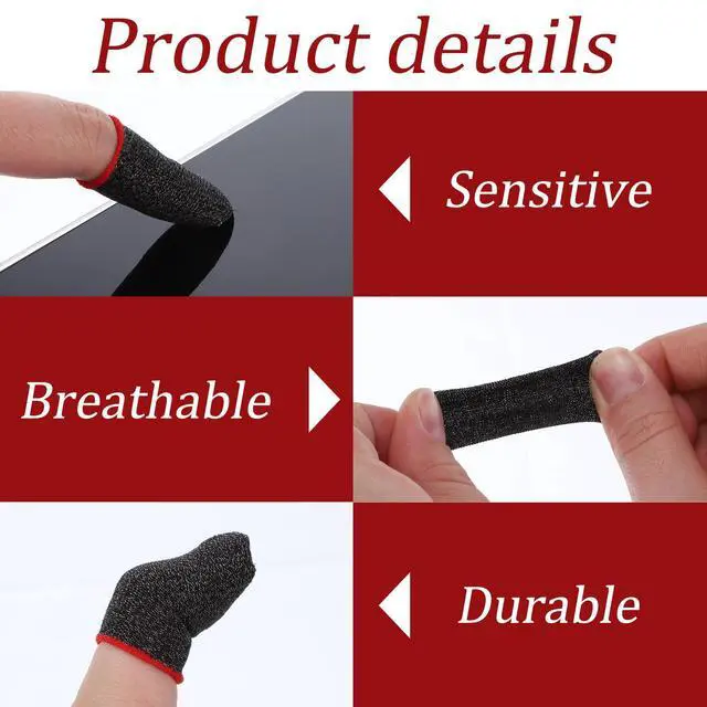 Alt view image 5 of 7 - 10 Pieces Ultra-Thin Silver Fiber, 0.3mm Gaming Finger Sleeves, Smooth Operation, Breathable, Anti-Sweat, Anti-Slip Design, Thumb Sleeve for Mobile Games Fit Mobile Phone Tablet Devices