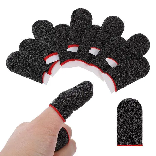 Alt view image 7 of 7 - 10 Pieces Ultra-Thin Silver Fiber, 0.3mm Gaming Finger Sleeves, Smooth Operation, Breathable, Anti-Sweat, Anti-Slip Design, Thumb Sleeve for Mobile Games Fit Mobile Phone Tablet Devices