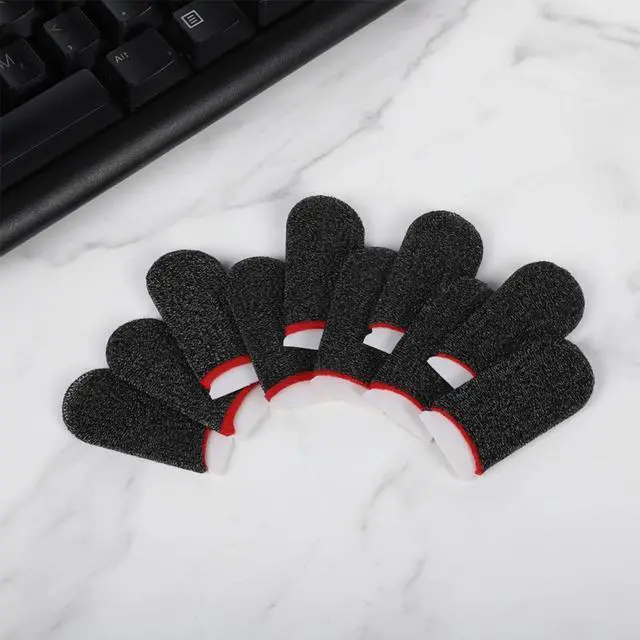 Alt view image 6 of 7 - 10 Pieces Ultra-Thin Silver Fiber, 0.3mm Gaming Finger Sleeves, Smooth Operation, Breathable, Anti-Sweat, Anti-Slip Design, Thumb Sleeve for Mobile Games Fit Mobile Phone Tablet Devices