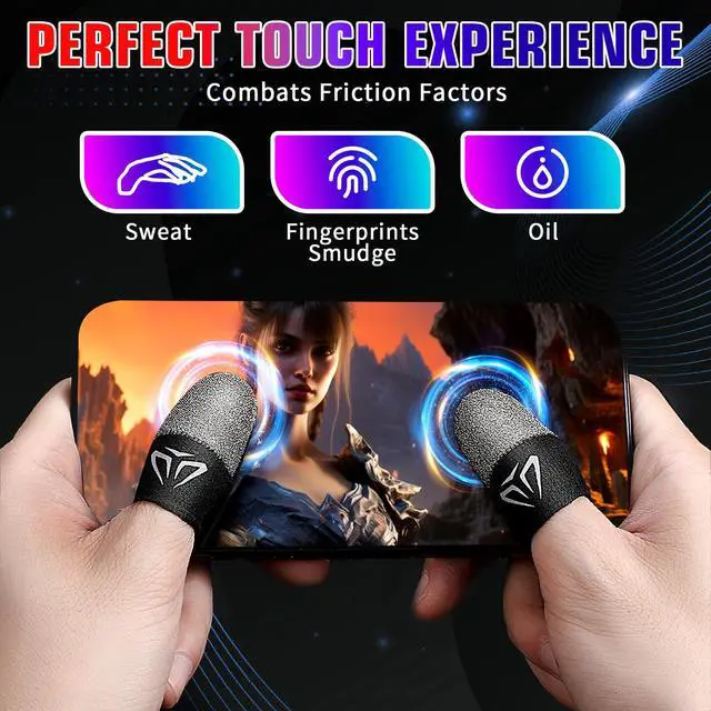 Alt view image 6 of 7 - 6 Pieces Gaming Finger Sleeves Gaming Thumb Sleeve