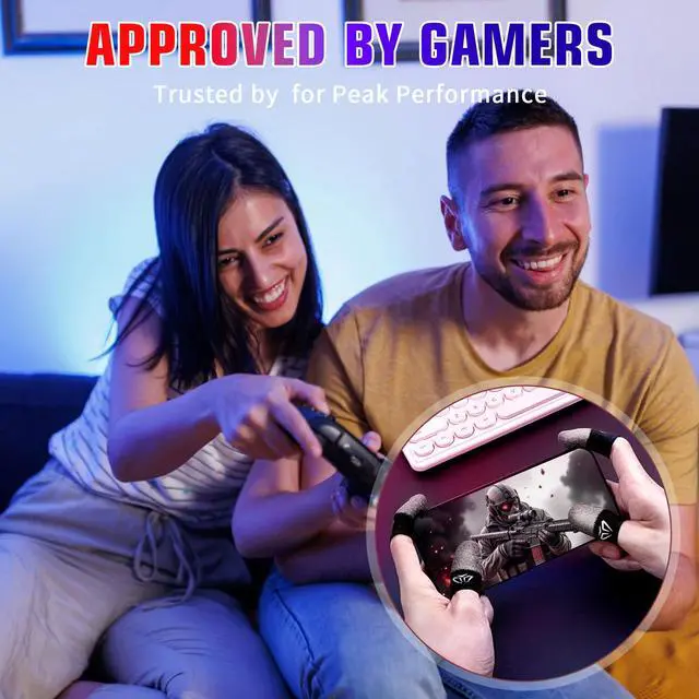 Alt view image 7 of 7 - 6 Pieces Gaming Finger Sleeves Gaming Thumb Sleeve