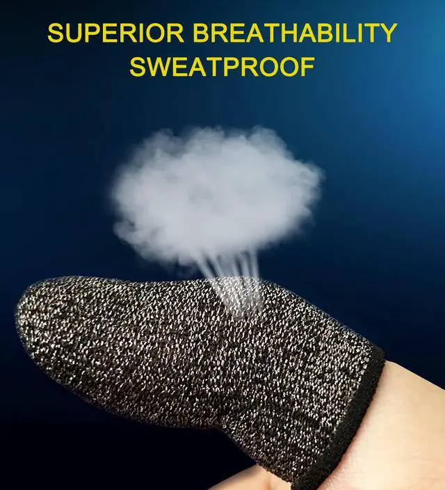 Alt view image 4 of 7 - Silver Fiber Professional Finger Sleeves Gloves for Mobile Gaming