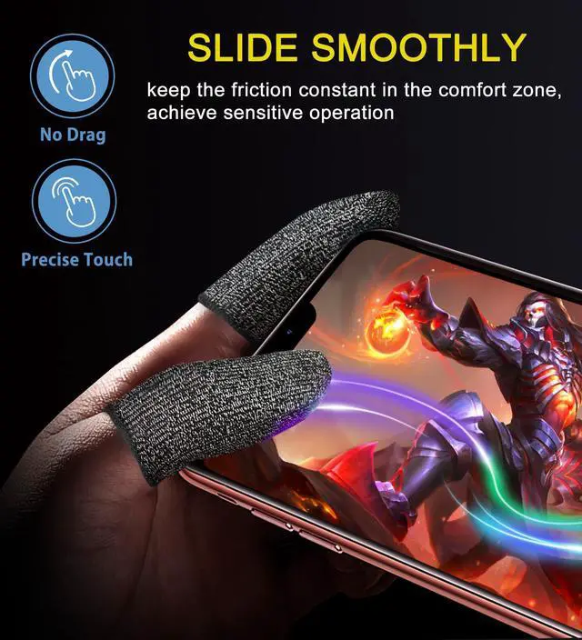 Alt view image 6 of 7 - Silver Fiber Professional Finger Sleeves Gloves for Mobile Gaming
