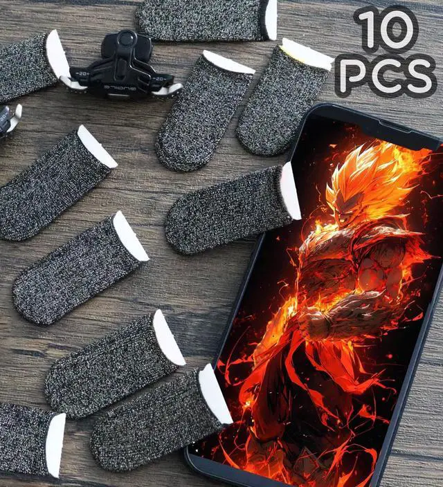Alt view image 7 of 7 - Silver Fiber Professional Finger Sleeves Gloves for Mobile Gaming