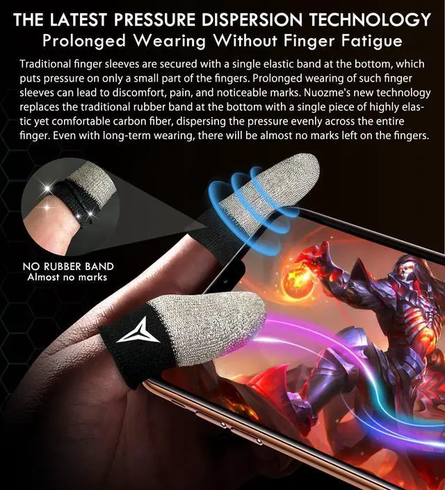 Alt view image 3 of 7 - Pure Silver Fiber&Carbon Fiber Professional Model Gaming Finger Sleeves