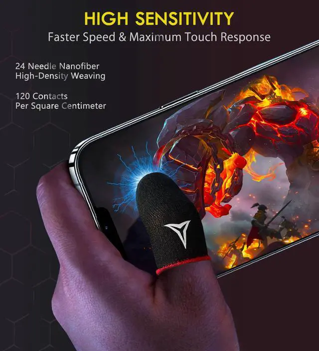 Alt view image 3 of 7 - Professional Mobile Gaming Finger Sleeves with a Slide Box,6 Pack