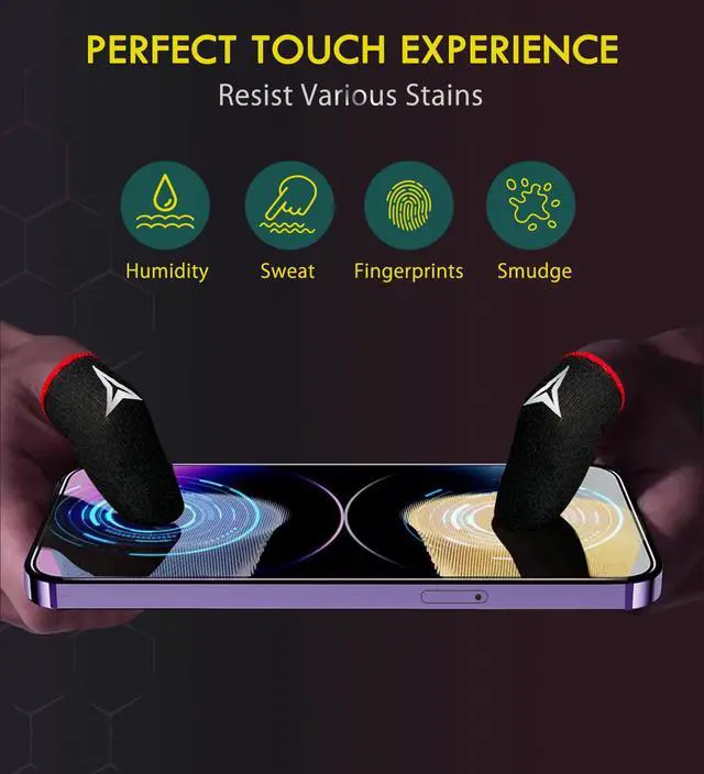 Alt view image 4 of 7 - Professional Mobile Gaming Finger Sleeves with a Slide Box,6 Pack