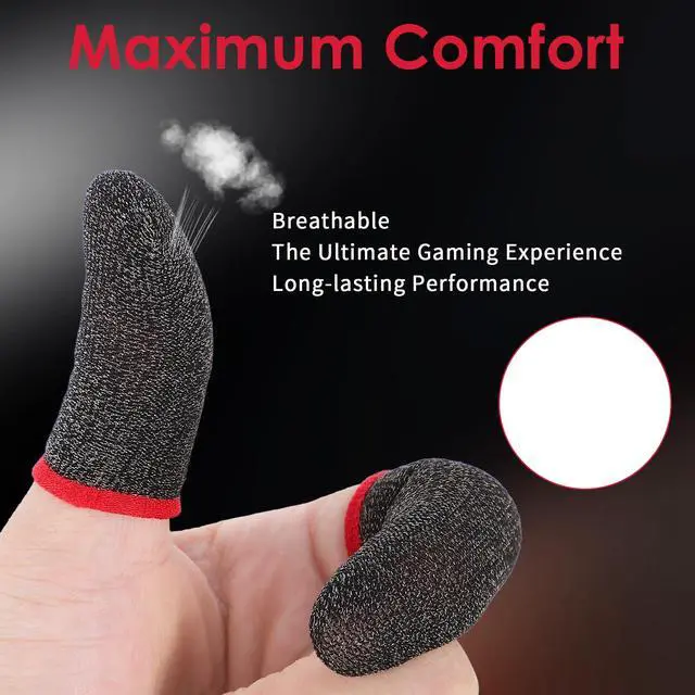 Alt view image 6 of 7 - 12 Pack Gaming Finger Sleeves, Ultra-Thin Silver Fiber Gaming Thumb Sleeves Compatible with All Touchscreen Devices, 0.3mm dedales Gamer for Enhanced Touchscreen Sensitivity
