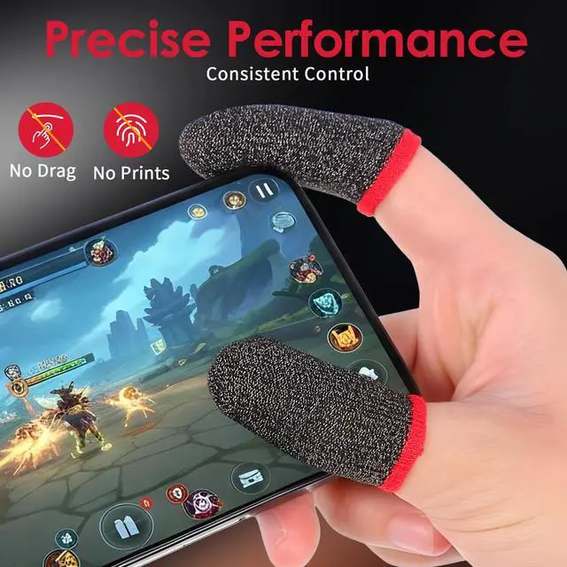 Alt view image 3 of 7 - 12 Pack Gaming Finger Sleeves, Ultra-Thin Silver Fiber Gaming Thumb Sleeves Compatible with All Touchscreen Devices, 0.3mm dedales Gamer for Enhanced Touchscreen Sensitivity