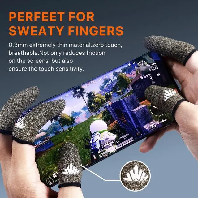 Alt view image 4 of 7 - Ultra Thin Pure Silver Fiber Mobile Phone Gaming Accessories Finger Thumb Sleeve,Breathable Silky,12 Pack Guantes para Dedos Gamer,Storage Box, Dedales Gamer,Finger Gloves, for PUBG Gaming Cots