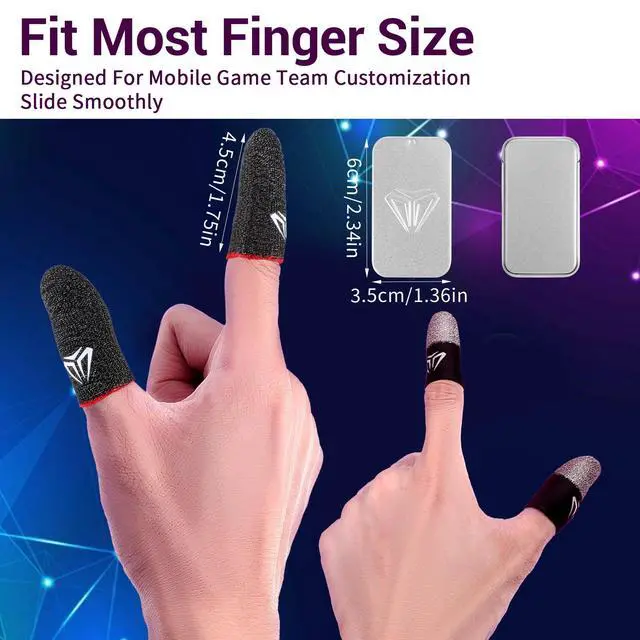 Alt view image 2 of 7 - 4Pcs Mobile Gaming Finger Sleeves Ultra-Thin Carbon Fiber Thumb Sleeves for Mobile Games, Anti-Sweat & Anti-Slip Perfect Touchscreen Glide Gamer Profesionales, Universal with All Devices
