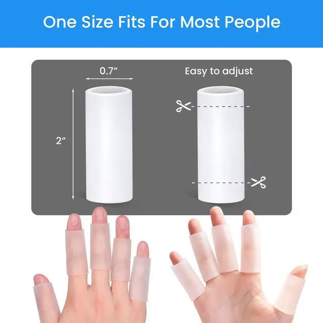 Alt view image 3 of 7 - 20 PCS Gel Finger Sleeve Protectors - Silicone Finger Sleeves Cushions and Protects - Finger Cots Bandages Provide Relief for Finger Cracking, Corns, Blisters and Calluses Protect (Clear)